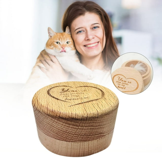 Boîte de Rangement pour Souvenirs de Poils d'Animaux, Boîte Commémorative en Bois avec Design Imprimé Élégant et Significatif pour Souvenirs et Plus de Souvenirs pour Chien