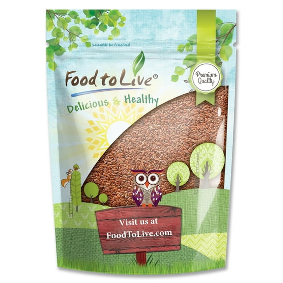 Whole Brown Flax Seeds, 0.5 Pounds - Kosher, Raw, Vegan - by Food to Live