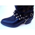 thumbnail image 4 of Biker Boots Boot Chains Black Topgrain Leather with Spikes & Bullets, 4 of 6