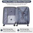 thumbnail image 5 of 20in Carry On Luggage Airline Approved Expandable Lightweight Hard Shell Suitcases with Wheels Built-In TSA Luggage Bag for Business/Travel Black, 5 of 17