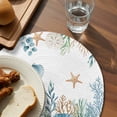 thumbnail image 3 of Teal Blue Coastal Round 13 Inch Placemats Set of 6, Summer Beach Starfish Shell Coral Nautical HeatResistant Non Slip Place Mats for Dining Table, Wipeable Braided Kitchen Table Mats for Housewarming, 3 of 9