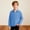 Blue, variant on Boy's Waffle Long Sleeve Shirt Loose Fit V Neck Henley Shirts Casual Lightweight Solid Color Collared School Tshirts 4-14 Years