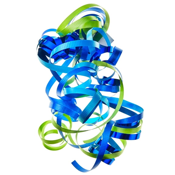 Hallmark Curly Ribbon Gift Bow (Cool Tones Crimped and Metallic)