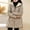 Khaki, variant on Women's Slim Fit Puffer Coat - Attached Hood Zip Front, Lightweight Warm Long Jacket for Cold Weather Outdoor