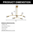thumbnail image 5 of Modern Sputnik Chandelier Ceiling Light Fixture, 6 Lights Semi Flush Mount Ceiling Lamp for Bedroom Living Room Dining Room Kitchen Hallway Entryway, 5 of 7