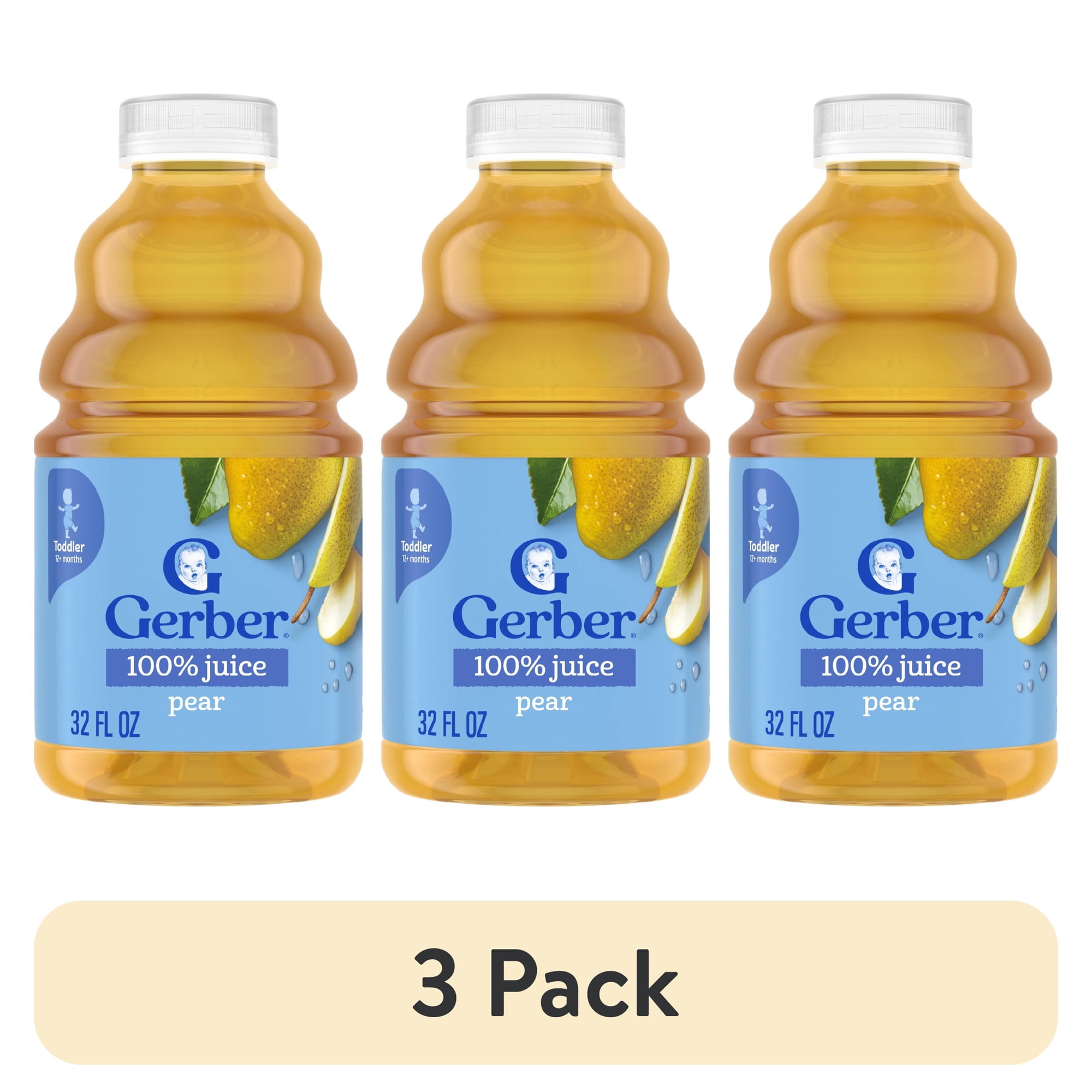 (3 pack) Gerber Pear Juice Fruit Juice, 32 fl oz Bottle