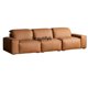 thumbnail image 2 of Leather Corner Sofa First Layer Cowhide Italian Style Minimalistic Straight Row Three-Seat Tofu Block Sofa  living room sofa My Lux Decor Round, 2 of 7