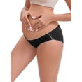thumbnail image 4 of INSPIRE CHIC Women's Mid-Waisted Tummy Support Maternity Briefs Hi-Cut Seamless Comfortable Underwears 3 Packs 3XL 1 Black 1 Green 1 Purple, 4 of 4