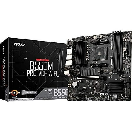 MSI B550M PRO-VDH WiFi ProSeries (AMD AM4 DDR4 PCIe 4.0 SATA 6Gb/s M.2 USB 3.2 Gen 1 Wi-Fi D-SUB/HDMI/DP Micro-ATX)