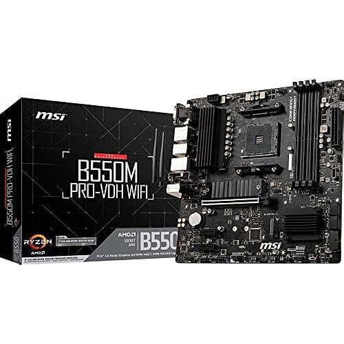 MSI B550M PRO-VDH WiFi ProSeries (AMD AM4 DDR4 PCIe 4.0 SATA 6Gb/s M.2 USB 3.2 Gen 1 Wi-Fi D-SUB/HDMI/DP Micro-ATX)