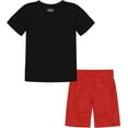 thumbnail image 2 of Under Armour Boys Sleeve Tee Set, Lightweight Breathable T-Shirt And Short Set, Black Pop Out Logo, 4T US, 2 of 2