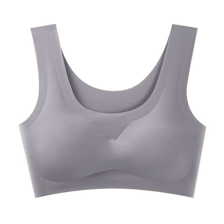 Juslio Minimizer Bras for Women Athletic Padded Vest Solid Yoga Bra
