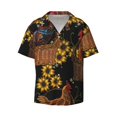 thumbnail image 5 of Picia Embroidery Chicken Rooster Men's Linen Shirts Short Sleeve Cuban Beach Shirts Casual Shirts Button Down Shirt for Men Beach Summer Wedding Shirt-Small, 5 of 7