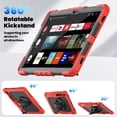 thumbnail image 5 of Case for Samsung Galaxy Tab S10+ Plus 2024/S9 FE+ Plus 12.4 inch with Screen Protector, 360 Degree Rotating Kickstand Hand Strap Shockproof Cover with Shoulder Strap, Red, 5 of 7