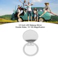 thumbnail image 4 of Portable Makeup Mirror With  Camera, 3.5 Inch LED Mirror Support 1X 2X Magnification, Handheld Folding Double Sided Light Mirror Battery Powered For  Test, 4 of 8