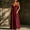 (Fashion 142)Wine, variant on Aimik Women's Wrap Waist Maxi Sundress Summer Spaghetti Strap V Neck Solid Maxi Sundress Loose Airy Casual Vacation Long Dress