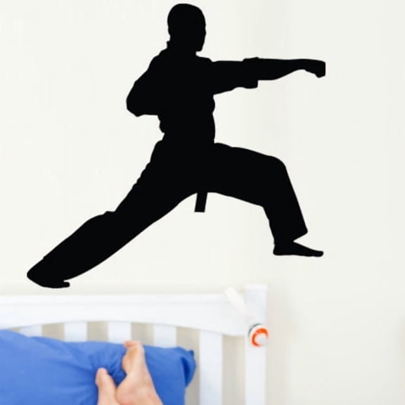 Wallhogs Martial Arts Lunge Silhouette Cutout Wall Decal