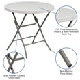 thumbnail image 4 of Table Pliante Ronde en Plastique Blanc Granite de 32 Po, 4 of 7
