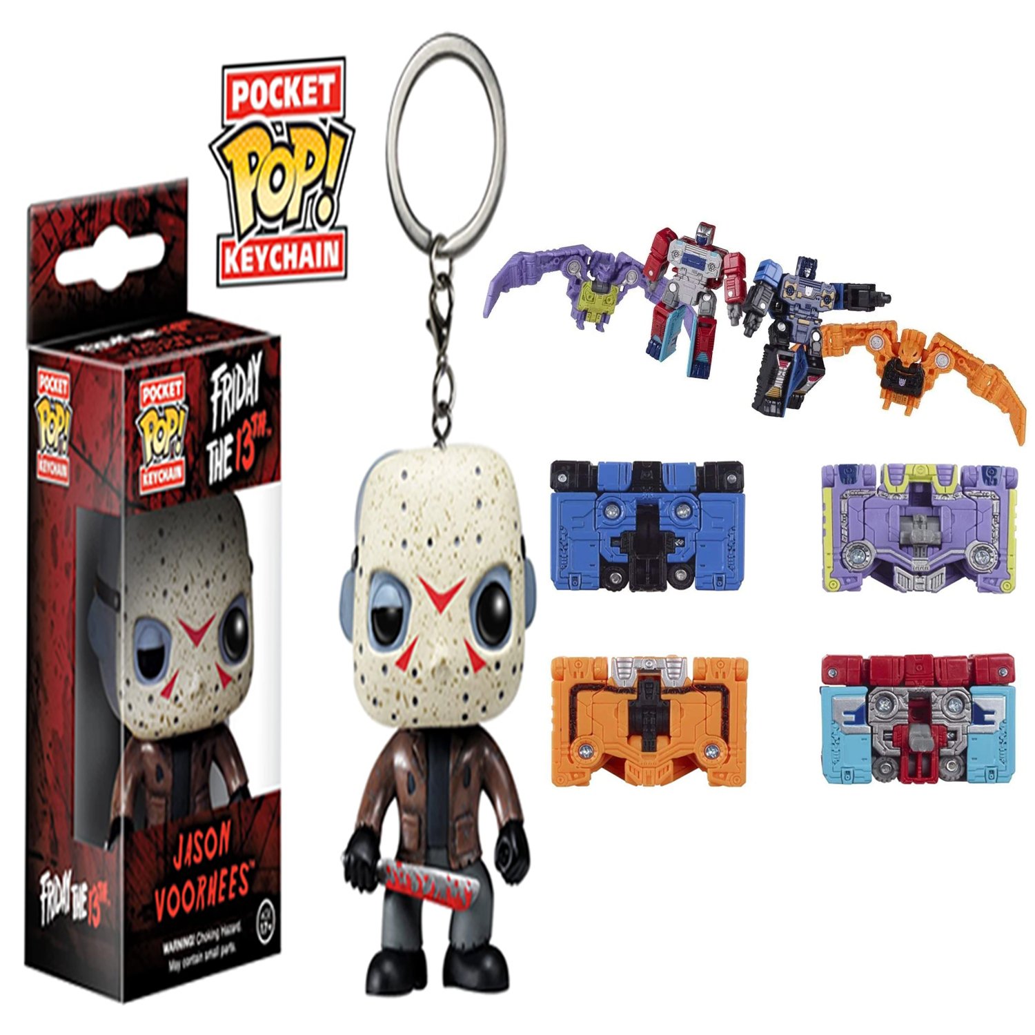 Keychain: Horror - Jason Voorhees Toy Figure+ Transformers Micromaster ...