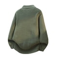 thumbnail image 4 of USNSM Men's Commuting Cardigan Button Down Side Pockets Stand Up Collar Thick Knit Sweater Jacket for Casual Fall Wear Green M, 4 of 8