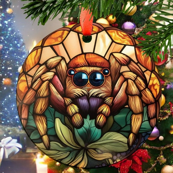 Jumping Spider Christmas Ornament, Ceramic/Acrylic Ornament, Special Keepsake for Mother, Valentine Ornament Gift, Seasonal Festival Keepsake, Collectible 2025