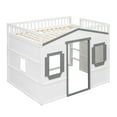 thumbnail image 4 of Tcbosik Full Size House Loft Bed With Ladder, Full-Length Guardrail , White+Gray, 4 of 8