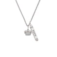 thumbnail image 2 of Delight Jewelry Silvertone Crown with 3 Clear AB Crystals Silvertone Believe Faith Prayer Hope Bar Charm Necklace, 23", 2 of 4
