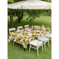 thumbnail image 4 of Outdoor Tablecloth with Umbrella Hole for Patio/Picnic/Party/Camping, Sunflowers Waterproof Table Cloth Rectangle Table Cover Washable, Beige Botanical Yellow Florals Butterfly (60"x 84"), 4 of 8