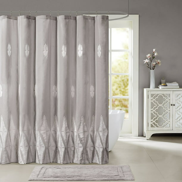 Tamara Embroidered Shower Curtain Grey, Madison Park Serene 72 Inch X Embroidered Shower Curtain In Blue