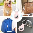 thumbnail image 2 of Silicone Case for AirTag 2021 with Key Ring, Air Tag Portable Protective Cover Case, Easy Installation, 2 Pack (Pink), 2 of 6