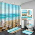 thumbnail image 3 of CSCHome Shower Curtain Set, Including Non-slip Carpet, Toilet Seat Cover, Shower Mat and Hooks, Bathroom Tarpaulin Shower Curtain 4 PCS, 3 of 6