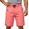 thumbnail image 2 of Bermuda Shorts for Men Summer Casual Lightweight Elastic Waist Straight Leg Loose Athletic Shorts with Zipper Pockets, 2 of 4