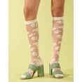 thumbnail image 6 of MeMoi Women's "Floral Fantasy" Embroidered Sheer Knee High Socks - Womens - Female, 9-11, Ivory, 6 of 6