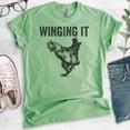 thumbnail image 2 of Winging It Shirt, Unisex Women's Men's Shirt, Chicken Shirt, Chicken Wing Shirt, Heather Apple Green, X-Large, 2 of 6