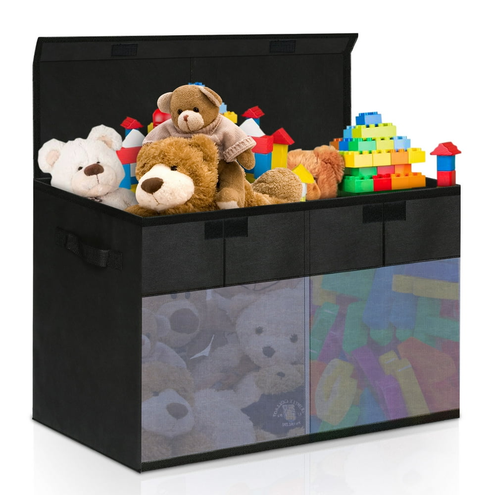 Collapsible Toy Storage Trunk With Clear Window Toy Storage Chest With