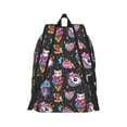 thumbnail image 2 of Naloa Rainbow Unicorn And Cat Icecream Canvas Backpack for Men Women Rucksack Casual Travel Daypack College Tote Satchel Bookbag for Teens-Medium, 2 of 7