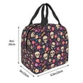 thumbnail image 3 of Pofeuu Skull flower leaf colorful Print Lunch Bag Lunch Box Insulated Lunch Bag Adult Lunch Box for Men and Women, 3 of 8