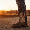 thumbnail image 2 of Men's Pull-On Round Toe Western Cowboy Work Boots, Mid-Calf Embroidered Outdoor Casual Boots, 2 of 6