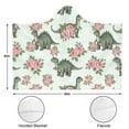 thumbnail image 3 of Wearable Blanket,LightGreen Dinosaurs Floral Pattern Hooded Wearable Flannel Blanket for Adults & Teens,Winter Poncho Shawl Wrap Cape Cozy Anti-Pill,60"x80", 3 of 5