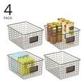 thumbnail image 2 of mDesign Large Steel Kitchen Organizer Basket with Label Slot, 4 Pack - Bronze, 2 of 9