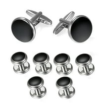 OIDEA 8pcs Men's Cuff Links Cufflinks Business Wedding Tuxedo Shirt Buttons Stud Set