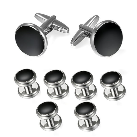 OIDEA 8pcs Men's Cuff Links Cufflinks Business Wedding Tuxedo Shirt Buttons Stud Set