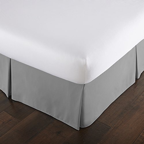 Southshore Fine Linens - VILANO Springs - Jupe de Lit Plissée 15 Pouces, Gris Acier, Grand