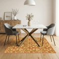 thumbnail image 3 of ODIKA 5'x7' Ultra-Soft Area Rug, Orange Vintage Floral Damask Elegance Ornate Blossom Scrolls and Mirrored Leafy Motifs Washable, Bare feet friendly, Silk-Touch for Bedroom Home office, 3 of 7