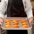 thumbnail image 4 of fafa-Baking Pans Set of 2, Cookie Sheets Baking Pan Set, Nonstick Toaster Oven Pan Set for Baking, Heavy Duty Carbon Steel Non-Toxic Oven Replacement Cookie Tray for Kitchen Bakery, Gold, 11" x 9", 4 of 4