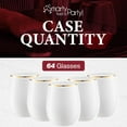 thumbnail image 5 of Smarty Had A Party 64 White with Gold Elegant Stemless Plastic Wine Glasses, 12 oz Disposable Drinkware, Plastic Wine Glasses for Parties, 5 of 16