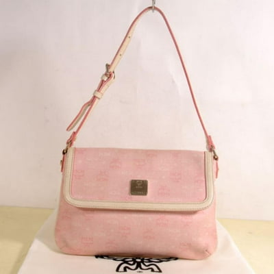 MCM Pink Flap Shoulder Bag with Monogram Visetos Pattern in Bahrain at BHD 315 Rating 5