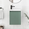 thumbnail image 4 of Churanty 16" Green Wall Mounted Bathroom vanity with Sink,Bathroom Vanity Combo Cabinet with Ceramic Basin for Small Space, 4 of 14