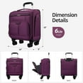 thumbnail image 3 of TIAWOLT Underseater Carry-On Luggage Airline Approved with Spinner Wheels, 16 Inch Luggage with TSA Lock, Overnight Rolling Softside Suitcases for Women,Purple, 3 of 10