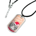 thumbnail image 2 of Meowy Merry Christmas Cat in Sweater and Hat Military Dog Tag Pendant Necklace with Cord, 2 of 5